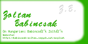 zoltan babincsak business card